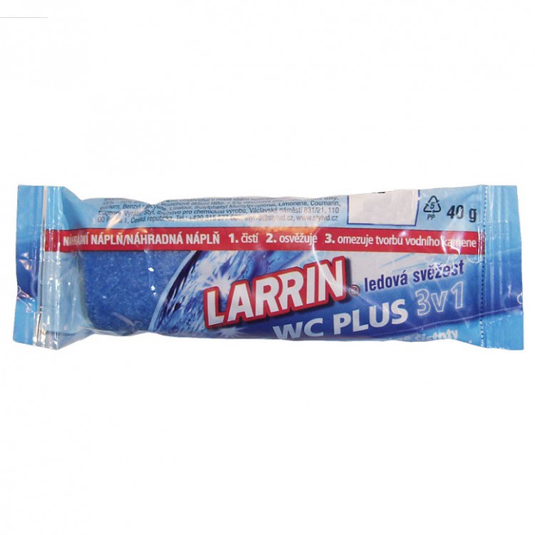 Larrin WC Plus modrý NN 40g | Čistící, dezinf.prostř., dezodoranty - Přípravky na WC - Závěsy na WC a pissoárové kostky Larrin WC Plus modrý NN 40g | Čistící, dezinf.prostř., dezodoranty - Přípravky na WC - Závěsy na WC a pissoárové kostky